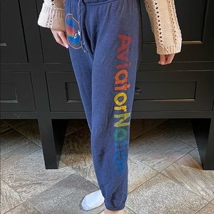 Navy blue aviator nation joggers